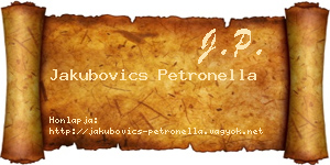 Jakubovics Petronella névjegykártya